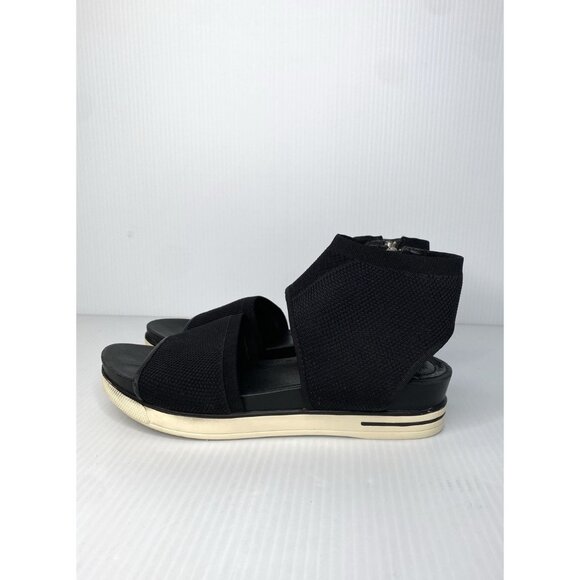 Eileen Fisher Knit-St Stretch Black Open Toe Platform Sandals Women’s Sz 9.5 - Picture 4 of 10